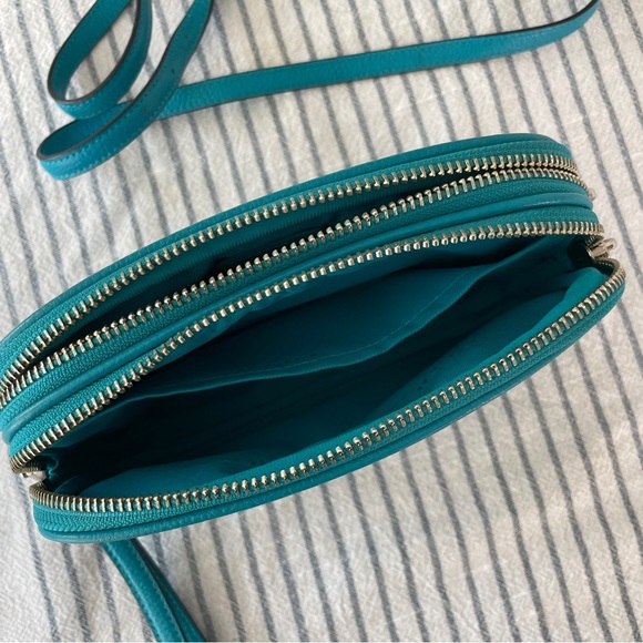 Coach Double Zip Crossbody Clutch Blue - Picture 5 of 5